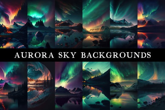 Aurora Sky Backgrounds: 12 High-Resolution Designs for Creative Projects