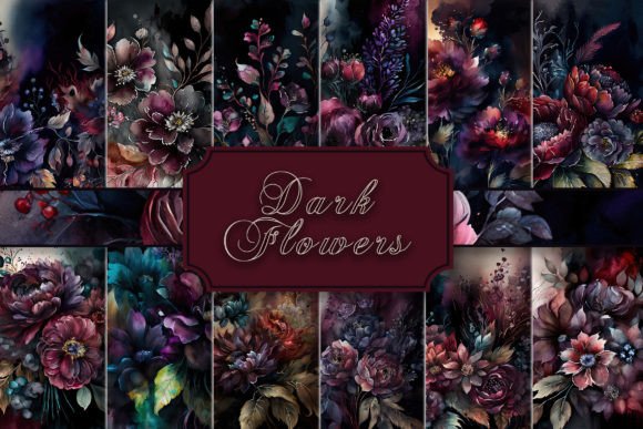Dark Flowers Watercolor Backgrounds: A Guide to Moody Floral Design