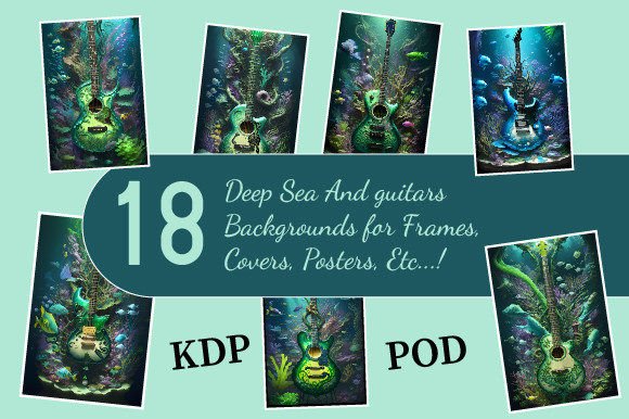 Dive into Design: 18 Underwater Guitar Backgrounds Pack 1