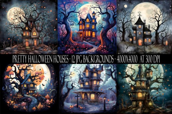 Enchanting Halloween House Backgrounds for Your Designs