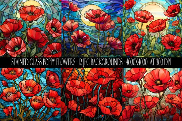 Exploring the Artistic Depth of Stained Glass Poppy Flower Backgrounds