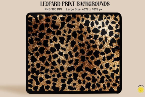 Glitter Gold Leopard Print Backgrounds: A Bold Design Asset