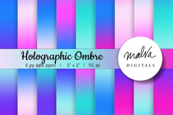 Holographic Neon Ombre Backgrounds: Elevate Your Digital Designs
