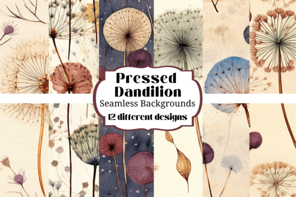 Pressed Dandilion Seamless Backgrounds: A Botanical Foundation