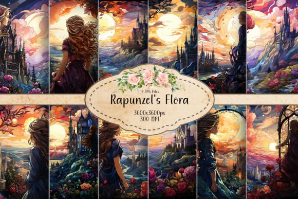 Stained Glass Rapunzel Backgrounds: A Designer's Fantasy
