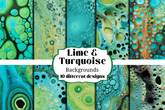 Unleash Raw Energy: Grunge Lime & Turquoise Backgrounds