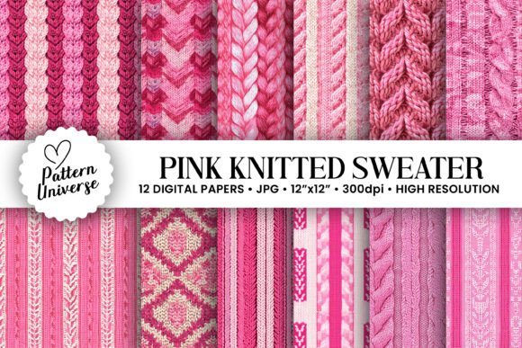 Warm Up Your Projects with Pink Knitted Sweater Backgrounds